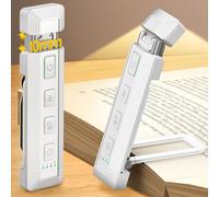Glocusent Luz de Lectura 65 Lúmenes - Lámpara Lectura Libro USB Recargable con Ámbito Regulable, 5 Niveles & 3 Colores para y Leer en Cama, Ideal para Amantes de Libros