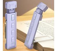 Glocusent Luz de Lectura 65 Lúmenes - Lámpara Lectura Libro USB Recargable con Ámbito Regulable, 5 Niveles & 3 Colores para y Leer en Cama, Ideal para Amantes de Libros