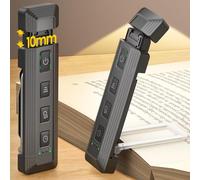 Glocusent Luz de Lectura 65 Lúmenes - Lámpara Lectura Libro USB Recargable con Ámbito Regulable, 5 Niveles & 3 Colores para y Leer en Cama, Ideal para Amantes de Libros