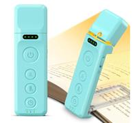 Glocusent Luz de Lectura, Lampara de Lectura con Ayuda para Dormir y Temporizador, Lampara Lectura Libro con 5 Niveles de Brillo y 3 Colores Ajustables, Lámpara de Lectura Recargable (Azul)