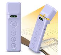 Glocusent Luz de Lectura, Lampara de Lectura con Ayuda para Dormir y Temporizador, Lampara Lectura Libro con 5 Niveles de Brillo y 3 Colores Ajustables, Lámpara de Lectura Recargable (Morado)