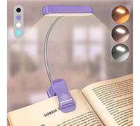 Glocusent Luz Lectura Cama Recargable: Lampara de Lectura con Pinza, CRI 95, 3 Colores/5 Brillos. Compacta, Ideal para Viajar y Leer Mientras tu Pareja Duerme