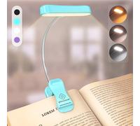 Glocusent Luz Lectura Cama Recargable: Lampara de Lectura con Pinza, CRI 95, 3 Colores/5 Brillos. Compacta, Ideal para Viajar y Leer Mientras tu Pareja Duerme