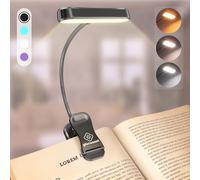 Glocusent Luz Lectura Cama Recargable: Lampara de Lectura con Pinza, CRI 95, 3 Colores/5 Brillos. Compacta, Ideal para Viajar y Leer Mientras tu Pareja Duerme