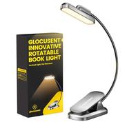 Glocusent Luz Lectura Giratoria, 22LEDs en Doble Fila con Temporizador, Atenuación Continua y Ajuste de Color, Lampara Lectura Recargable de 1000mAh de Hasta 100h, Ideal para Amantes de los Libros