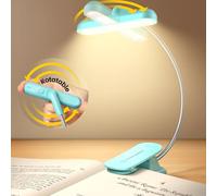 Glocusent Luz Lectura Giratoria, 22LEDs en Doble Fila con Temporizador, Atenuación Continua y Ajuste de Color, Lampara Lectura Recargable de 1000mAh de Hasta 100h, Ideal para Amantes de los Libros