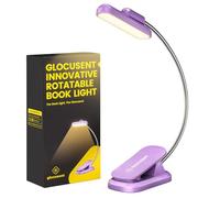 Glocusent Luz Lectura Giratoria, 22LEDs en Doble Fila con Temporizador, Atenuación Continua y Ajuste de Color, Lampara Lectura Recargable de 1000mAh de Hasta 100h, Ideal para Amantes de los Libros