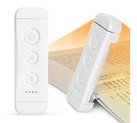 Glocusent Luz Lectura Recargable USB, Lampara de Lectura LED con Pinzas, 3 Colores Ámbar & 5 Brillos Regulables, Compacta y de Larga Duración,Regalo para los Amantes del Libro