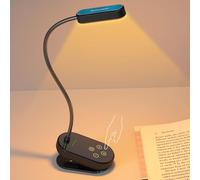 Glocusent Mini luz de libro recargable con clip para leer en la cama, 3 modos de color y 5 niveles de brillo, liviana y pequena, más de 80 horas de lectura, perfecta para leer en la cama y viajar