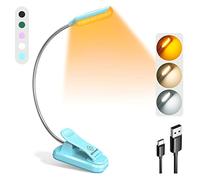 Glocusent Willow Luz para Leer Libros en la Cama, Lampara Lectura Brillante 10LED,3 Colores y 3 Brillos,Luz Lectura Recargable dura 80hr,Luz de Lectura Liviana,Ideal para los Amantes de los Libros