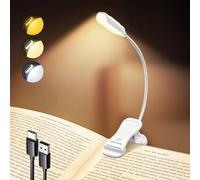 Glocusent Willow Luz para Leer Libros en la Cama, Lampara Lectura Brillante 10LED,3 Colores y 3 Brillos,Luz Lectura Recargable dura 80hr,Luz de Lectura Liviana,Ideal para los Amantes de los Libros