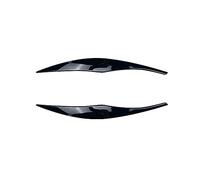GLOFLY Embellecedor de párpados for faro delantero de coche, 2 uds., compatible con BMW Serie 3 E90 E91 2005-2011, fibra de carbono/faro negro, cubierta for párpado Cejas (Color : Schwarz)
