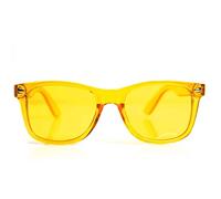 GloFX Gafas de terapia de color, gafas de chakra, gafas de estado de ánimo, gafas de relajación, gafas de terapia de luz, gafas de cromaterapia, gafas de cromoterapia (amarillo), Amarillo, Talla única