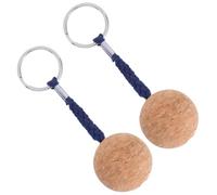GLOGLOW 2 llaveros flotantes de bola de madera para deportes acuáticos, de larga duración, apto para kayak, vela [cuerda oscura] (cuerda negra)