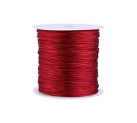 GLOGLOW 20 colores 100 m x 0,8 mm cordón de nailon satinado nudo chino para collar pulsera cuentas (borgoña)