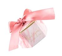 GLOGLOW 30 Cajas de Dulces de Boda con Cinta, Caja de Regalo con Diseño de Mármol para Baby Shower, 1,8 por 3,1 por,8 Pulgadas, Perfectas para Fiestas y Eventos (rosa marmol)