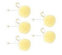 GLOGLOW 5 PPCS Beadable Keychains, Pelota de Felpa y Accesorios Colgantes de Llavero con Cuentas de Metal para Decoración de Bolsas con Ganchos de Primavera para Elaboración (YELLOW)