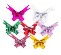 GLOGLOW 50 Lazos para Tirar, Lazos para Coche de Boda, para Coche Nupcial, para Vehículos Nupciales, Colores Brillantes Mezclados, Moldeado de un Tirón, Simétrico para Caja