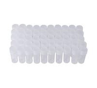 GLOGLOW 50 Pcs Pequeña Muestra Botella, Contenedor de Botella de Muestra de Plástico Vacío Contenedor de Almacenamiento de Calidad Médica Portátil para Sólido, Píldoras, Semillas, Objetos Granulares