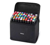 GLOGLOW 60 colores de marcadores de arte de doble extremo, marcadores de boceto finos y anchos de doble punta sin tinta sangre para dibujar diseños de ilustración anime