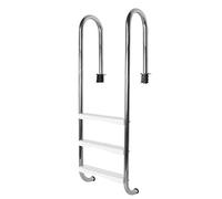GLOGLOW Accesorios para Piscinas Pedal de Escalera Antideslizante de Acero 304, 150 Cm de Altura con Peldaños de ABS para Piscina sobre el Suelo, Piscina de Baño, Escalera de 3 Escalones de Acero