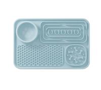GLOGLOW Almohadilla para Lamer Gatos, Tapete de Rompecabezas de Alimentación Lenta para Perros, Silicona de 31 Cm, Textura de Onda de Colmena, Alimentación 5 Veces Más Lenta, Alivio del Estrés,