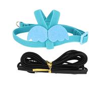 GLOGLOW Arnés de Pecho para Pájaros, Línea de Plomo Correas de Seda de Látex Cuerda de Entrenamiento de Vuelo de Loro Ligera Ajustable con Alas Lindas para Caminar Al Aire Libre Loros Pequeños (Blue)