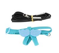 GLOGLOW Arnés de Pecho para Pájaros, Línea de Plomo Correas de Seda de Látex Cuerda de Entrenamiento de Vuelo de Loro Ligera Ajustable con Alas Lindas para Caminar Al Aire Libre Loros Pequeños (Blue)