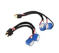 GLOGLOW Arneses de Cableado Arnés de Conversión de Faros 18 AWG Divisor en Y de 2 Vías para Camioneta Pickup Cable de Faro LED Enchufe H4 9003 Adaptadores de Arnés de Cables PVC Nylon Automoción Y