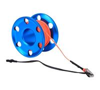 GLOGLOW Bobina de dedo de buceo azul de acero inoxidable con cordón naranja fluorescente para buceo en cuevas. Bobina de dedo de acero inoxidable para buceo (50 m)