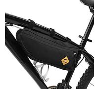 GLOGLOW Bolsa de Marco de Triángulo de Bicicleta Resistente Al Agua con Cremallera, Instalación Fácil para Ciclismo Conveniente Debajo de la Bolsa del Asiento (L)