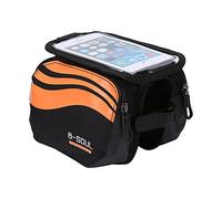 GLOGLOW - Bolsas de ciclismo resistentes al agua, 3 colores para marco de bicicleta, bolsa de tubo frontal superior, accesorios para teléfono celular (naranja), Orange