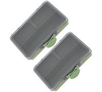 GLOGLOW Caja de aparejos para señuelos de pesca, mini estuche, fácil de transportar y almacenar, varios accesorios, ideal para pescadores, verde (dos divisiones)