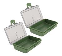 GLOGLOW Caja de aparejos para señuelos de pesca, mini estuche, fácil de transportar y almacenar, varios accesorios, ideal para pescadores, verde (1 rejilla)