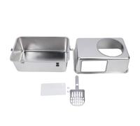 GLOGLOW Caja de para Gato de Acero Inoxidable con Tapa de Caja de de de Lana Alta para Gatos Grandes XL Extra Gran Gran Iniciación Superior a Prueba de Salpicaduras Fáciles de Limpieza