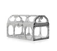 GLOGLOW Cajas del Tesoro Pirata Paquete de 12, 9x6,3x6cm Pequeños Contenedores de Regalos de Plástico Transparente, Adornos Dorados Galvanizados, Bordes Lisos para Dulces de Boda, Regalos de