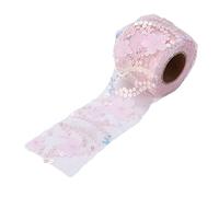 GLOGLOW Carrete de Tul Brillante, Cinta de Tela de Tul con Lentejuelas de Poliéster, 10 Yardas para Elaborar Decoraciones de Boda y Envolver Regalos (Rosa claro)