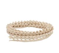 GLOGLOW Cinta de Encaje Suave, Adorno de Encaje de Algodón para Envolver Regalos, Cinta Decorativa Beige de 20 Yardas para Bodas y Proyectos de Ropa