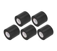 GLOGLOW Cinta de PVC para Tuberías 5 Rollos 6cm de Ancho Resistente a Aceite Retardante de Llama Antienvejecimiento No Tóxico con Prevención de Fugas para Equipos Eléctricos (BLACK)