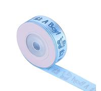 GLOGLOW Cinta de satén de color cinta de doble cara, cinta de 10 yardas para baby shower, paquete de recuerdos de fiesta de nacimiento de bebé (azul)