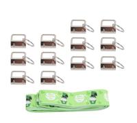 GLOGLOW Clips para Llavero, Accesorios para Llavero, Clips para Manualidades, Paquete de 12 con Anillos y Cinta para Pulseras, Cordones y Proyectos de Bricolaje (SILVER)