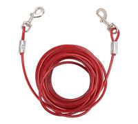 GLOGLOW Correa larga para perros de camping, portátil, inoxidable, fácil instalación, doble cabeza, resistente a mordeduras, para perros medianos (6 mm x 5 m/0,24 pulgadas x 16,4 pies)