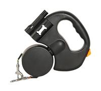 GLOGLOW Correa Retráctil Doble para Perros para 2 Perros Control de una Manija con Luz LED Agarre Antideslizante y Freno de un para Grandes Que Caminan de Noche (Versión de batería Negra)