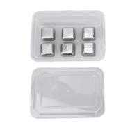 GLOGLOW Cubitos de Hielo Reutilizables, Juegos de Barras, Juego de 6 con Núcleos de Glicerina Sellados, Cubos de Enfriamiento de Metal sin Dilución, 1,02 X 1,02 X 0,94 Pulgadas para Whisky,