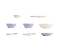 GLOGLOW Exquisito Tazón de Cerámica Púrpura de 5 Pulgadas, Elegante Tazón para Sopa, Ensalada, Pasta, Arroz, Postre con Forma Irregular única para una Mesa de Comedor Elegante