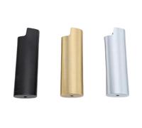 GLOGLOW Funda para Encendedor de Aleación de Zinc, Juego de Soporte de Cubierta de Metal con Ajuste Cómodo y Seguro para Barra de Fiesta de Viaje, Negro, Dorado y Plateado, 3 uds.