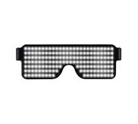 GLOGLOW Gafas de Sol y Gafas Anteojos con 164 Cuentas LED 8 Patrones de Iluminación Plástico ABS Uso de 12 Horas para Bar Club KTV Disfraz de Fiesta Adultos con Luz LED USB Recargable Luminoso (WHITE)