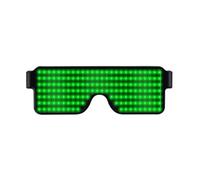 GLOGLOW Gafas de Sol y Gafas Anteojos con 164 Cuentas LED 8 Patrones de Iluminación Plástico ABS Uso de 12 Horas para Bar Club KTV Disfraz de Fiesta Adultos con Luz LED USB Recargable Luminoso (GREEN)