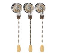 GLOGLOW Interruptor de Cadena para Lámpara de Techo, 3A 250V 6A 125V, a Prueba de óxido, Plástico y Cobre, para Control de Lámpara de Techo y Luz de Pared (Bronce)