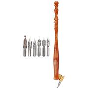 GLOGLOW Juego de 6 plumas para pluma de inmersión, ligero y cómodo, adecuado para ejercicios de caligrafía inglesa (BROWN)